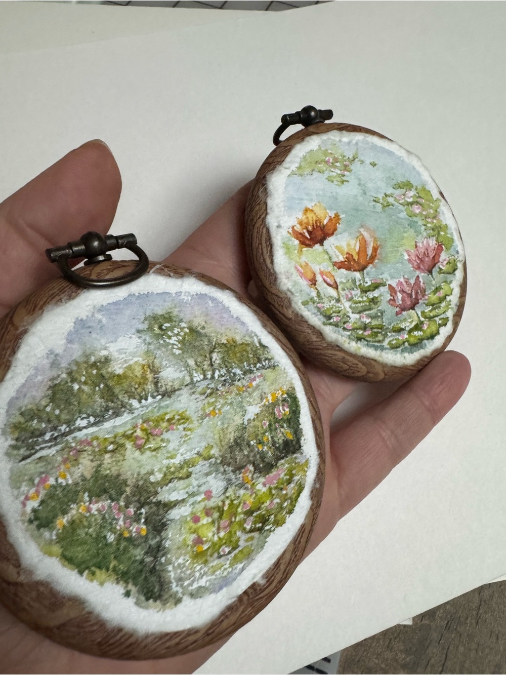 Set of 2 Mini watercolor paintings Originals